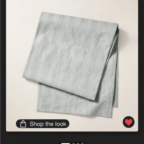 20"x90" Chambray Stripe Woven Table Runner Green - Hearth & Hand with Magnolia - Picture 4 of 4